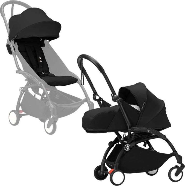 Stokke YOYO³ 0+ black avec kit textile 6+ (0 Mois - 4 Années)