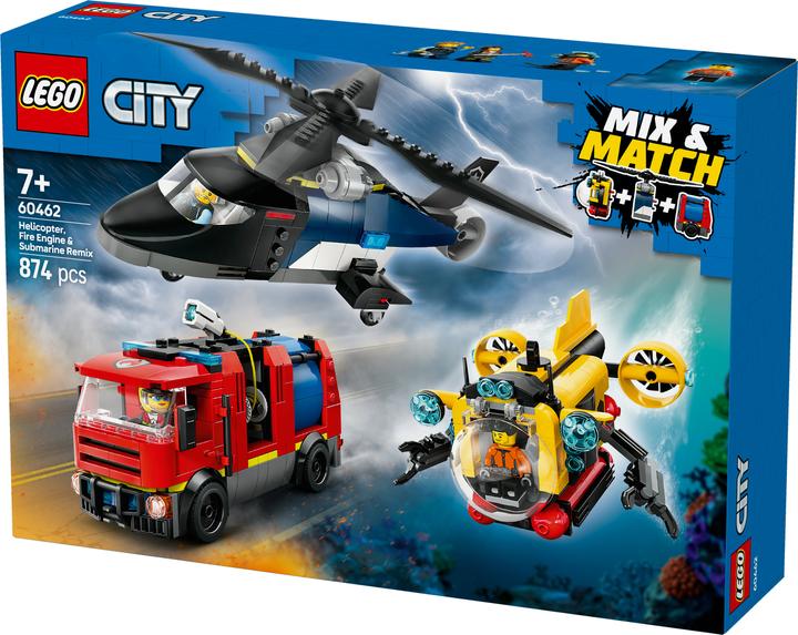 Produktbild LEGO Kombinationsset mit Hubschrauber, Löschauto und U-Boot (LEGO City)