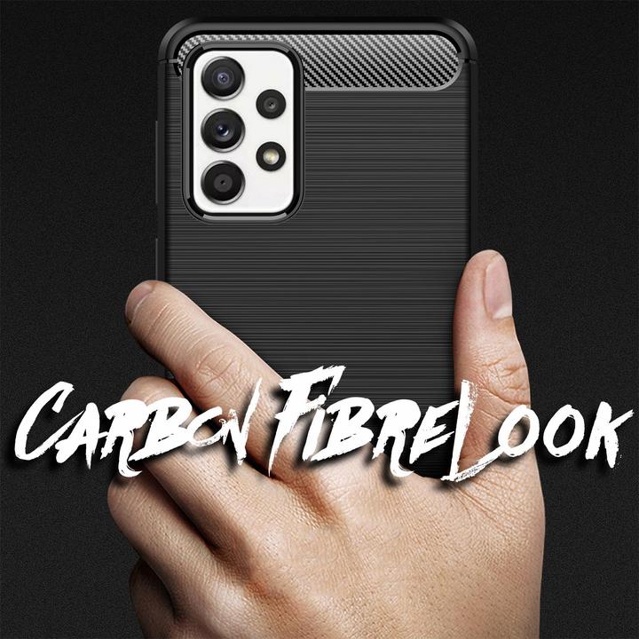 Produktbild Nalia Carbon Look Silikon Handyhülle (Samsung Galaxy A52 5G, Samsung Galaxy A52, Samsung Galaxy A52s 5G)