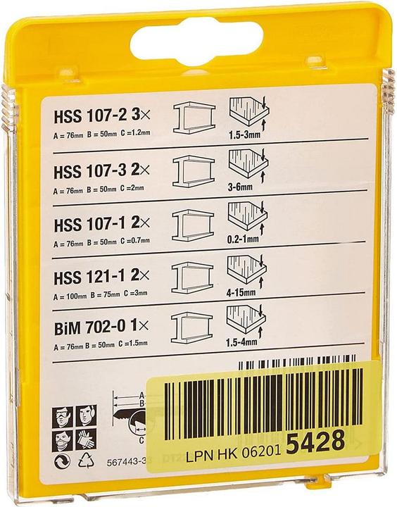 Produktbild DeWalt Sägeblatt für Stichsägen Metall 10-Teile