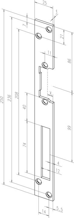 Produktbild Assa Abloy FF SCHLIESSBLECH HZ 01 -------01002-01GRAU UNIVERSAL