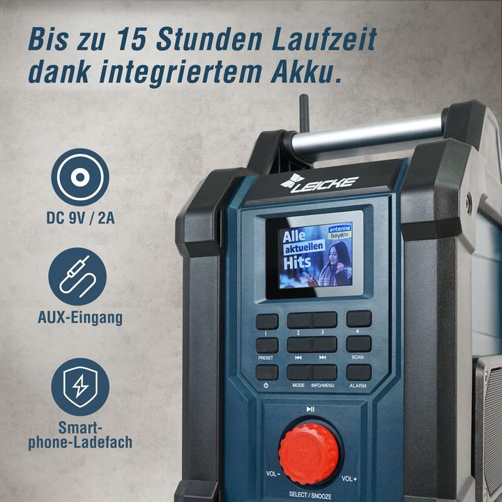 Actual product image Leicke WorkBeat 30 (DAB, DAB+, FM, Bluetooth)