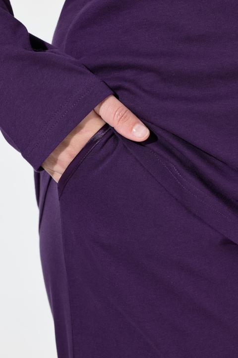 Produktbild Ulla Popken Pyjama, Satin-Brusttasche, V-Ausschnitt, Langarm (68)