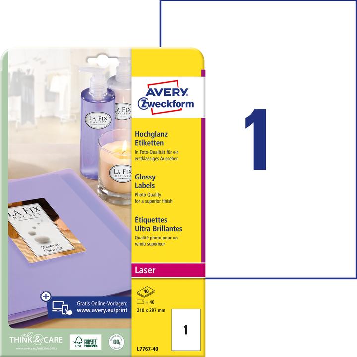 Actual product image Avery Photo labels A4
