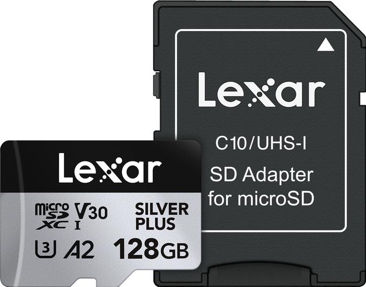 Productafbeelding Lexar Professioneel Zilver Plus (128 GB, microSDXC, U3, UHS-I)