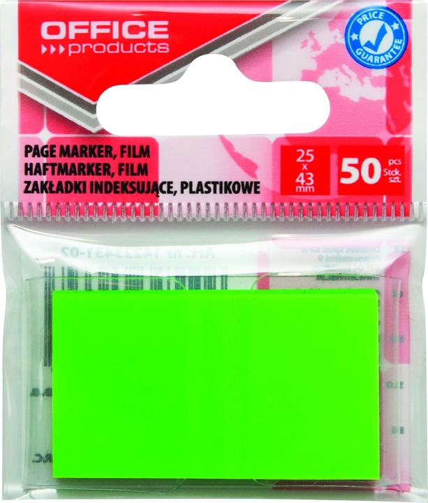 Image du produit Office Products Intercalaire de classement, pp, 25x43 mm, 50 intercalaires, polysachet, vert (58 x 4 mm)