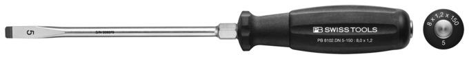 Produktbild PB Swiss Tools Schraubendreher für Schlitz, mit 2K-SwissGrip-Heft und Schlagkopf (Schlitzschrauben)