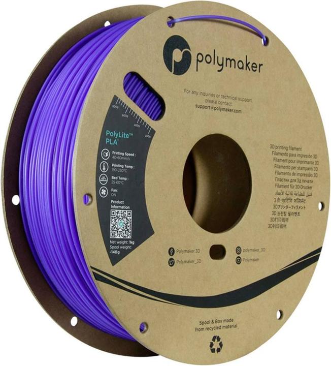 Produktbild Polymaker PolyLite PLA (1.75, 1 kg) (PLA, 1.75 mm, 1000 g, Transparent, Violett, Rosa)