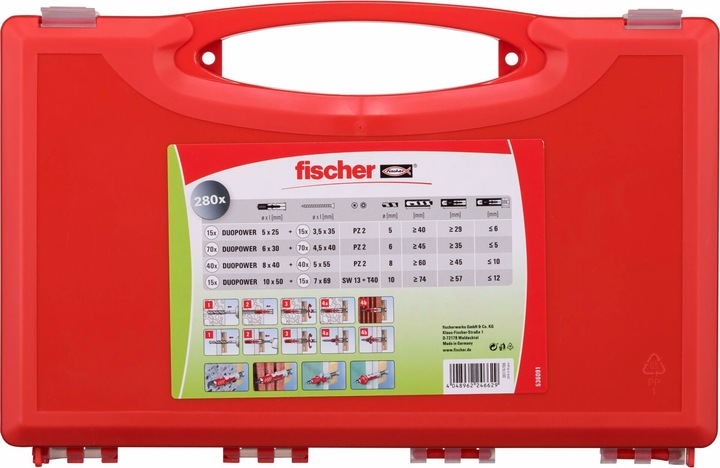 Actual product image Fischer Redbox DuoPower + screws (140 pcs.)