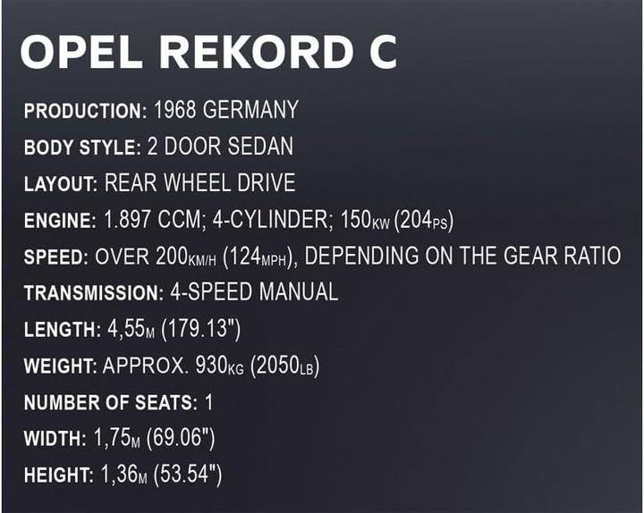 Produktbild Cobi Opel Rekord C-Schwarze Witwe