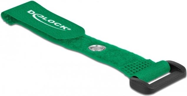 Produktbild Delock Klett-Kabelbinder mit Schlaufe und Befestigungsöse L 150 x B 20 mm grün 5 Stück (Klettkabelbinder, 150 mm, 5 Stk.)