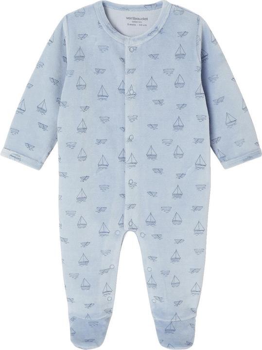Image du produit Vertbaudet Bio-Kollektion: 3er-Pack Baby Samt-Strampler mit Fuss (62)