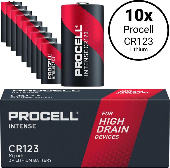 Procell CR123 (Lithium) Intense - 10 Batterien (10 pcs., RCR123A, 1600 mAh)