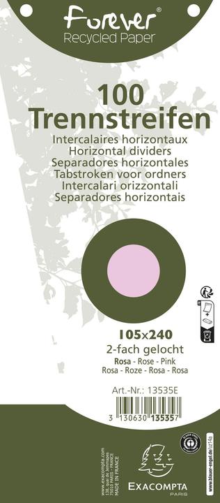 Actual product image Exacompta Forever dividers 10.5 x 24 cm, trapezoid, 100 pcs - pink