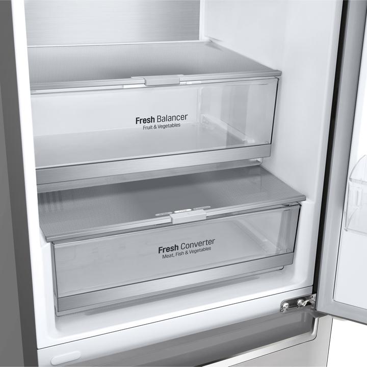 Produktbild LG GBB72NSVCN Kombinierter Kühlschrank, Klasse C, 384L, Weinregal, kein Frost, Edelstahl (419 l)