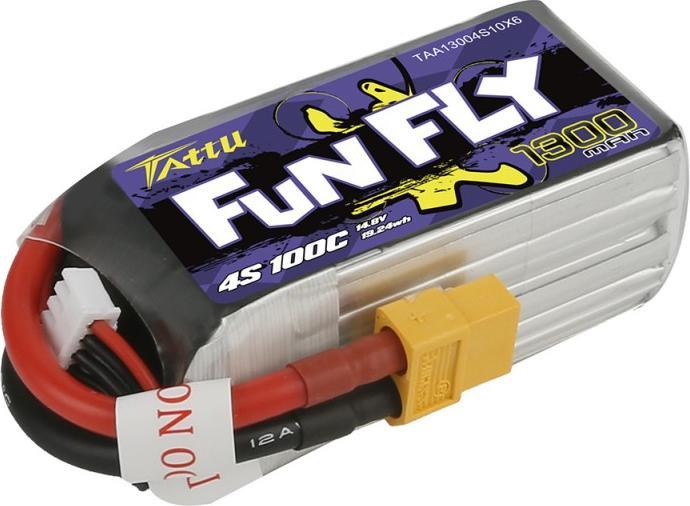 Produktbild Dronefactory Tattu Funfly Series 1300mAh 14.8V 100C 4S1P Lipo mit XT60 (14.80 V, 1300 mAh)