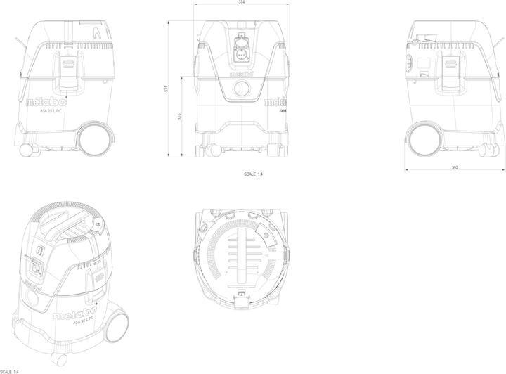 Productafbeelding Metabo ASA 25 L PC (Nat-droog stofzuiger)