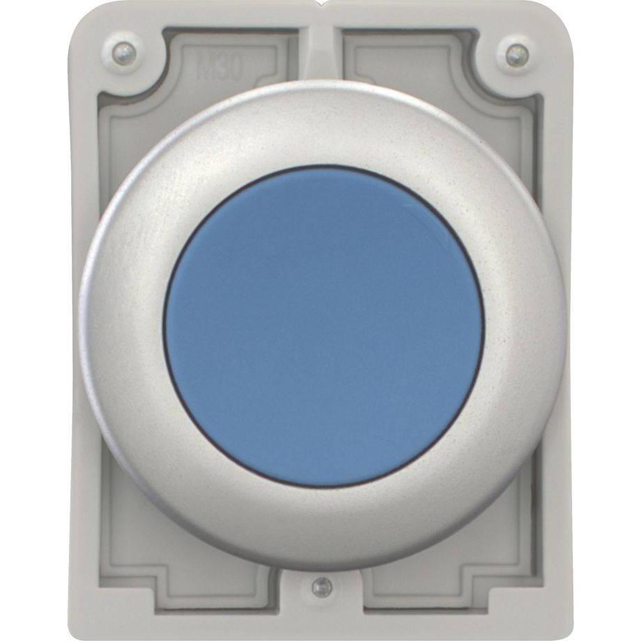 Thumbnail - Eaton M30C-FDR-B Druckschalter flach, rund, verchromt Blau 1 St., Taster + Schalter, Blau
