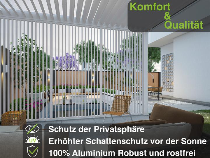 Actual product image Weide Vertical slatted wall 1.23m for Deluxe Plus pergola white (238 cm, 123 cm)