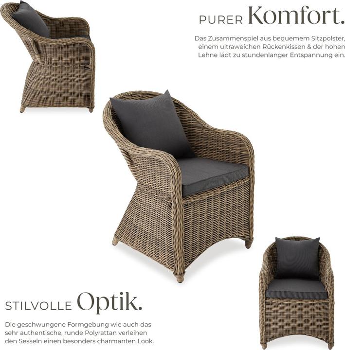Image du produit tectake Chaise Fauteuil de jardin