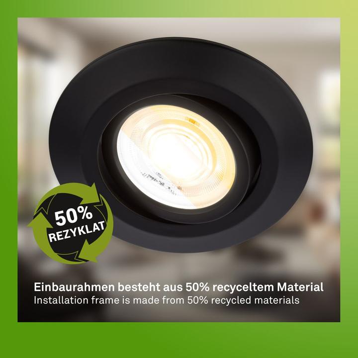 Actual product image Briloner Sustainable ultra-flat LED recessed lights set of 3 (520 lm)