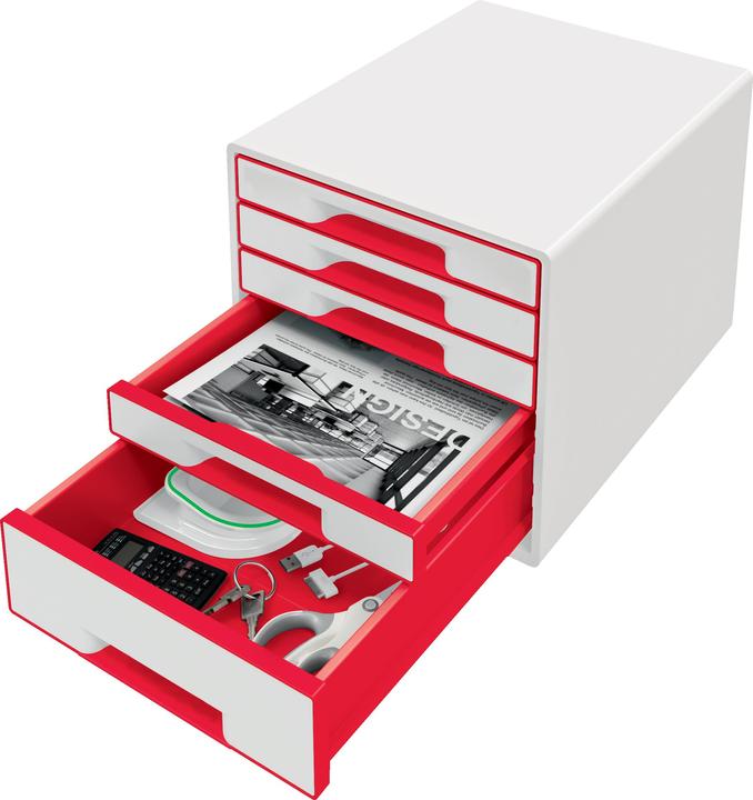 Produktbild Leitz Schubladenbox WOW CUBE weiss/rot (A4+)
