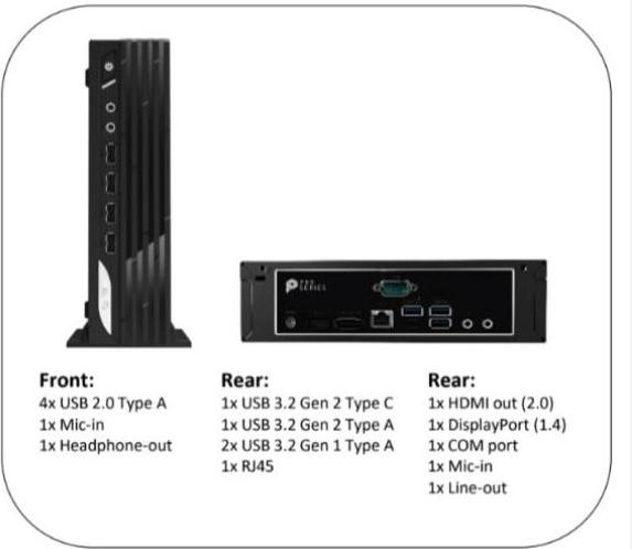 Actual product image MSI PC I3 8GB 512GB SSD FREEDOS MFF I3-13100 H610 65W BT WIFI 120W (Intel Core i3-13100, 8 GB, 512 GB, UHD Graphics 730)