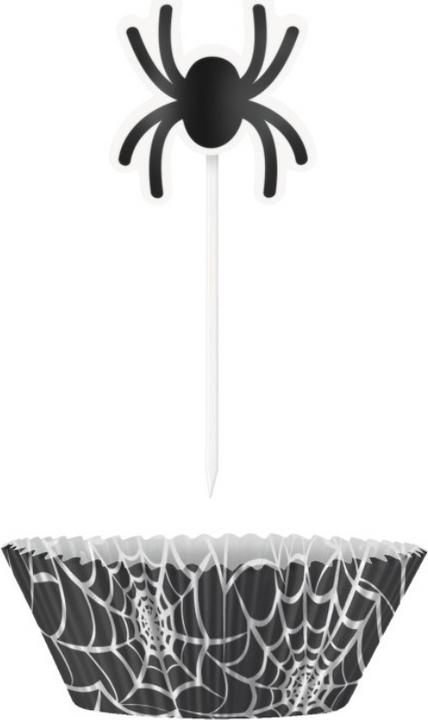 Actual product image Unique Spider muffin set muffin cases & pickers Halloween