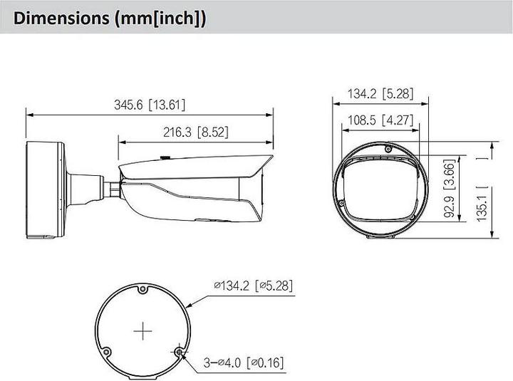 Produktbild Dahua CCTV 4MP IR Bullet WizMind Network Camera, DH-IPC-HFW7442HP-Z-2712F-DC12AC24V-X (2688 x 1520 Pixel)