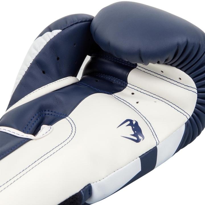 Produktbild Venum Elite Boxing Gloves - White/Navy Blue (12 OZ)