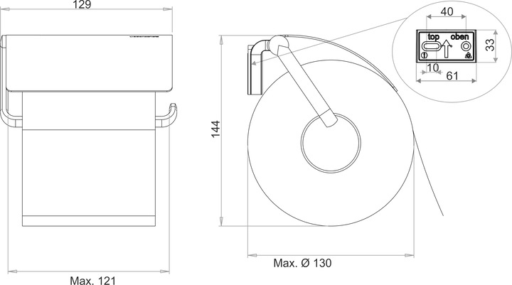 Produktbild Bodenschatz Chic 14 WC-Papierhalter mit Deckel