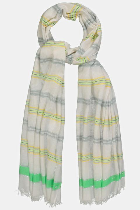 Immagine prodotto Ulla Popken Sciarpa con righe, effetto glitter e frange