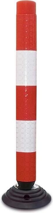 Moravia LeitPin inkl. Fuss, 1000 mm retroreflektierend, rot-weiss
