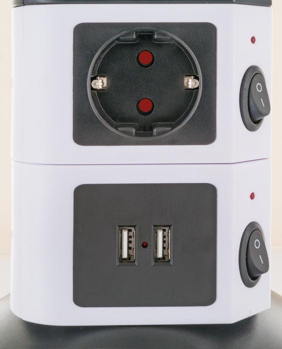 Produktbild Schwaiger Steckdosentower 7xSchuko+2x USB (7 x, CEE 7/3, USB-A, 1.80 m)