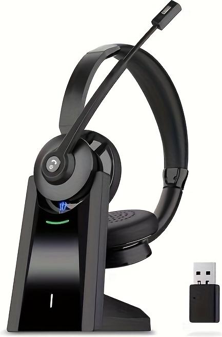 PhoneLook Vonztek Kabelloser Noise-Cancelling Kopfhörer mit Mikrofon und Ladestation für Homeoffice und Videok (ANC, 28 h, Kabellos)