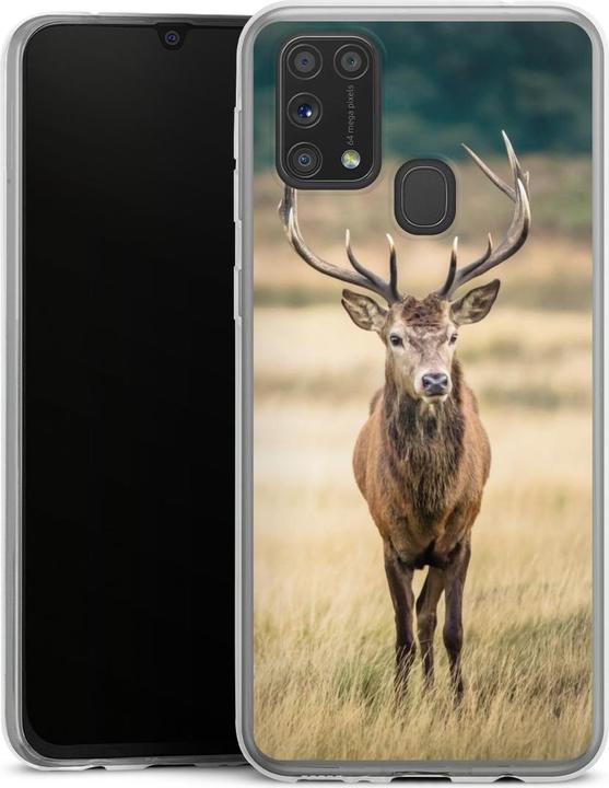 Produktbild DeinDesign Slim Case für Samsung Galaxy M31 Silikon Hülle Ultra Dünn Handyhülle Hirsch Wald Wiese (Samsung Galaxy M31)