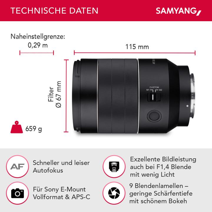 Image du produit Samyang DE 35MM F/1.4 SONY FE II (Sony E, Plein format)