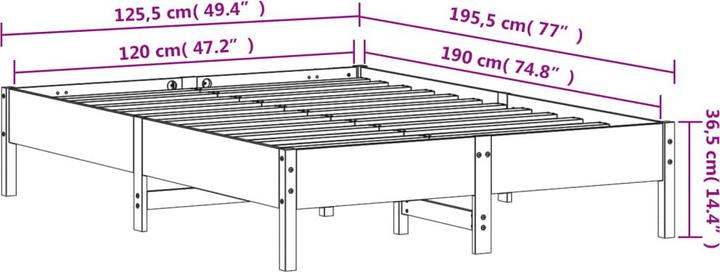 Produktbild vidaXL Bettgestell (120 x 190 cm)