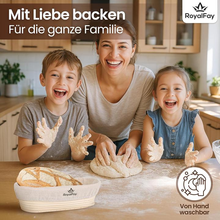 Produktbild RoyalFay Gärkörbchen oval mit Leinengärtuch