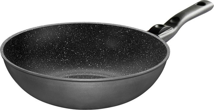 Stoneline Pan 19569 Wok, Diamètre 30 cm, Convient pour induction hob, Removable handle, Anthracite (30 cm, Wok, Aluminium)
