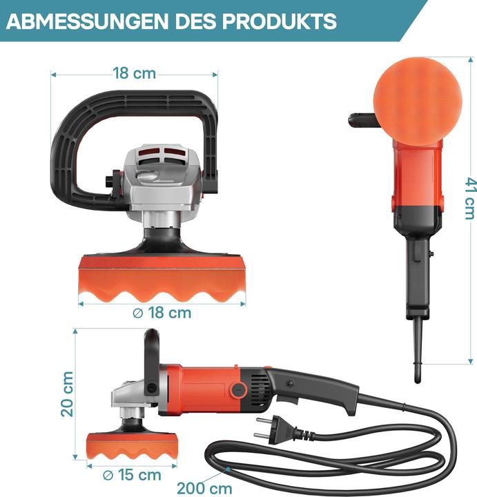 Immagine prodotto Wiltec Poliermaschine Schleifmaschine (Lucidatrice eccentrica, 1200 W)