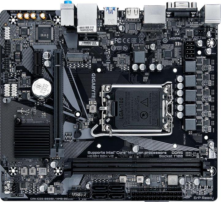 Immagine prodotto Gigabyte H610M S2H V2 (LGA 1700, Intel H610 Express, mATX)