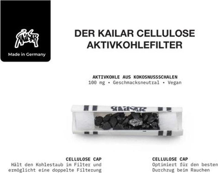 Produktbild Kailar Aktivkohlefilter 9mm Black White 100pcs