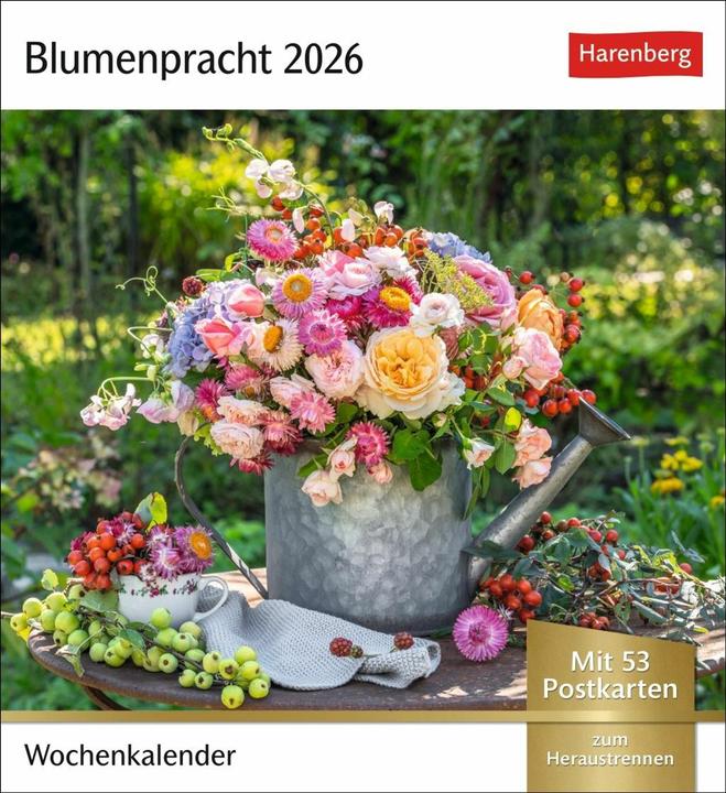 Produktbild Harenberg Blumenpracht Postkartenkalender 2026 - Wochenkalender mit 53 Postkarten (Deutsch)