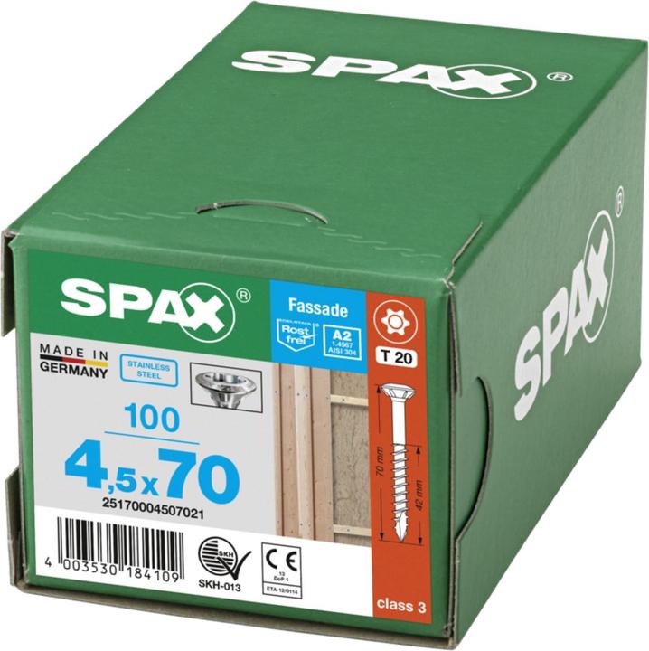 Productafbeelding Spax A2 Linsenkopf Fraesrippen T-Star Plus T20 Teilgewinde Cut (100 Schroeven per stuk, 4,5 x 70 mm)