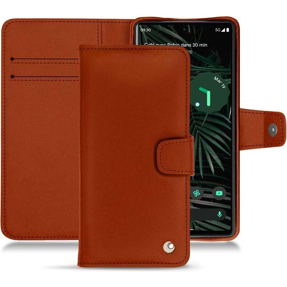 Noreve Lederschutzhülle Wallet (Google Pixel 6 Pro), Smartphone Hülle, Orange