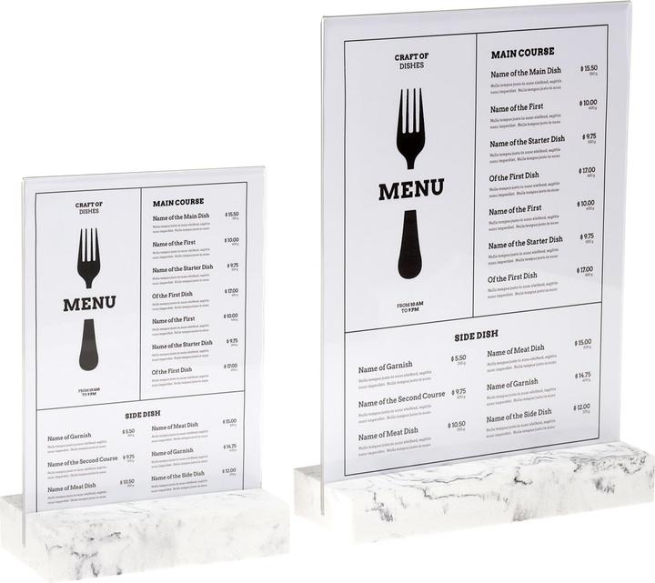 Actual product image Europel Table stand, DIN A4 portrait, polystone white (A4)