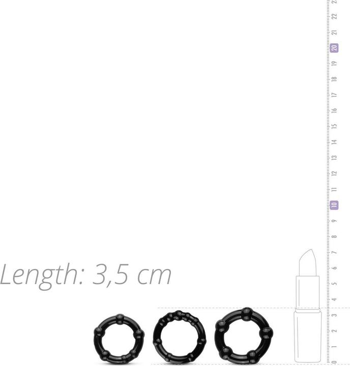 Image du produit Easytoys Kit anneau pénis noir (3.50 cm)