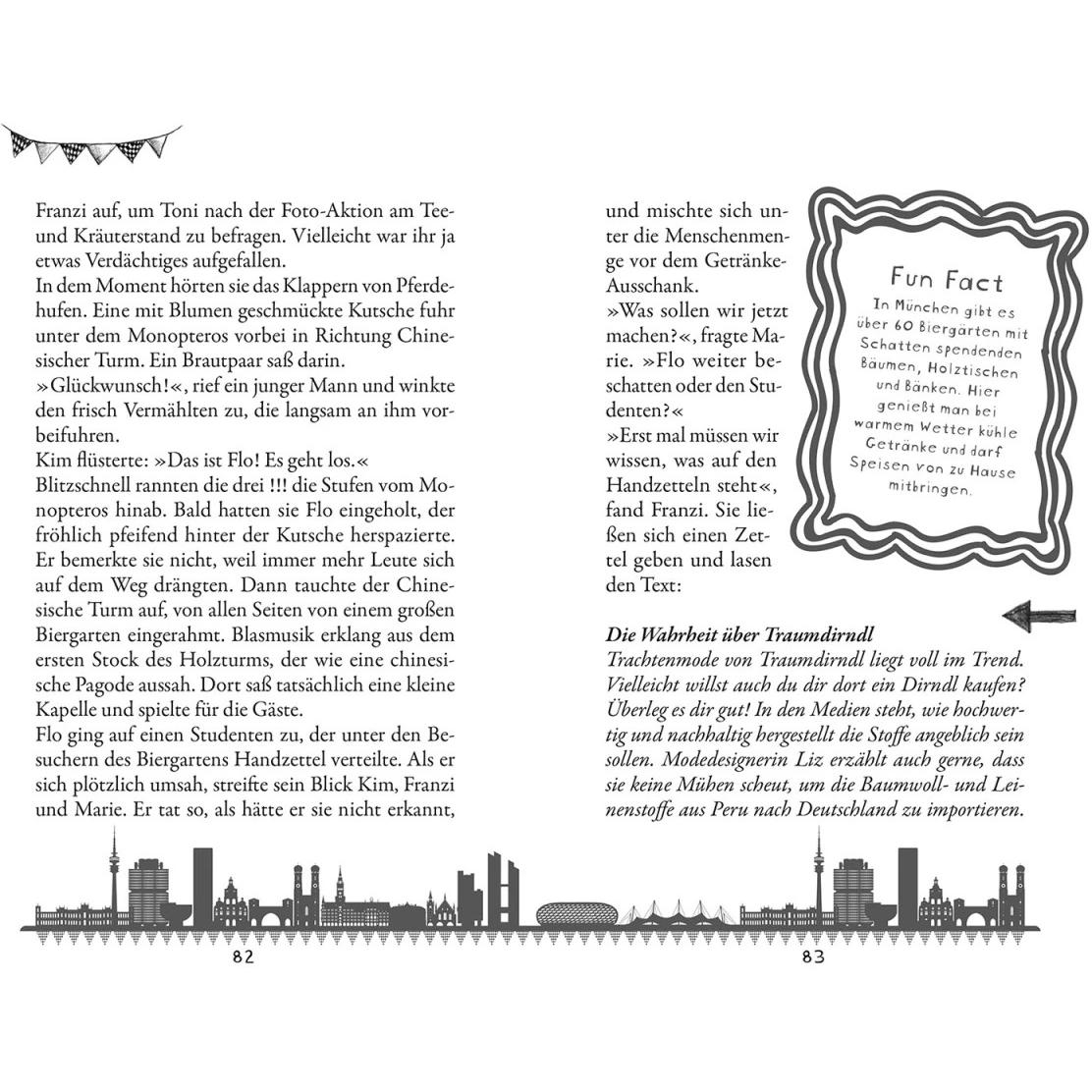 Thumbnail - Die drei!!!, Betrug, Brezn und ganz viel München, Kinderbücher von Henriette Wich, Ina Biber, Franziska Misselwitz