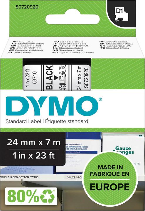 Produktbild Dymo S0720920 Standardband (2.40 cm, Schwarz)